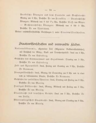 14-15, Staatswissenschaften und verwandte Fächer