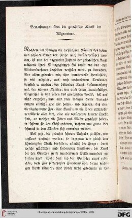 Betrachtungen über die griechische Kunst im Allgemeinen