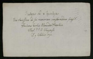 Heinrich Karl Alexander Hänlein, Erlangen, 09.10.1792