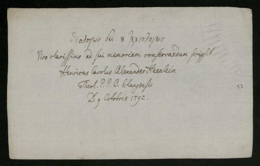 Heinrich Karl Alexander Hänlein, Erlangen, 09.10.1792