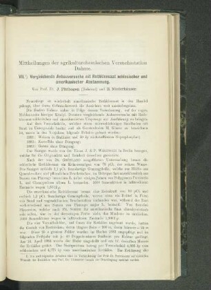 Mittheilungen der agrikulturchemischen Versuchsstation Dahme