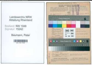 Entnazifizierung Peter Baumann , geb. 09.11.1892 (Verwaltungsangestellter)