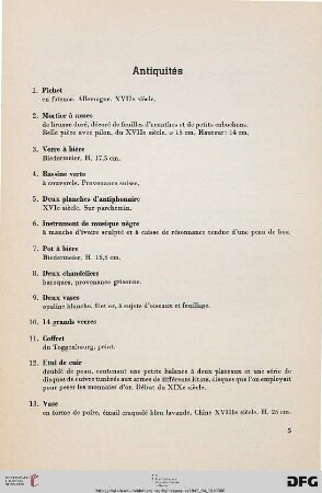 Antiqués (Nr. 1-219)