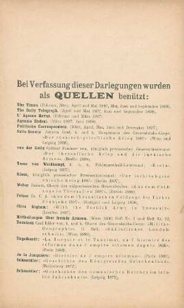 Bei Verfassung dieser Darlegungen wurden als Quellen benützt: