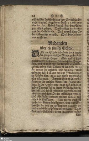 Gedancken über die fünffte Schale
