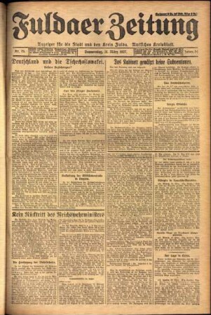 Ausgabe vom Donnerstag, den 31. März 1927.