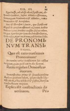 De Pronominum Transitione.