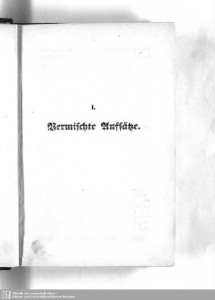 I. Vermischte Aufsätze