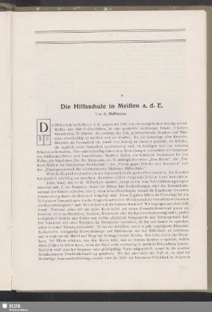 Die Hilfsschule in Meißen a. d. E.
