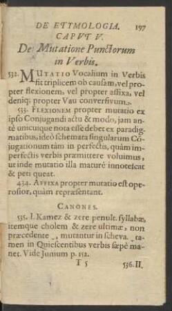 Caput V. De Mutatione Punctorum in Verbis