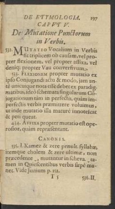 Caput V. De Mutatione Punctorum in Verbis