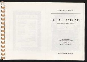 [Bd. 9]: Sacrae cantiones : für sechs und sieben Stimmen ; nach den Stimmbüchern des Don Giovanni Pietro Capuccio von 1603