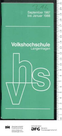 Programm 2. Semester 1987/1988