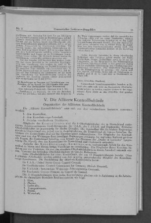 V. Die Alliierte Kontrollbehörde