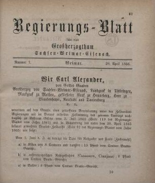 Nr. 7 : 28. April 1866