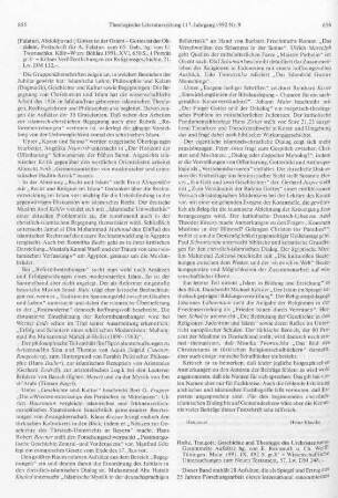 656-659 [Rezension] Holtz, Traugott, Geschichte und Theologie des Urchristentums