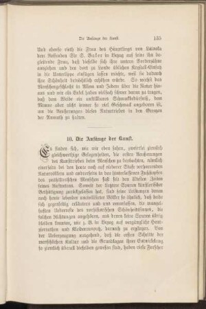 10. Die Anfänge der Kunst.