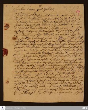 Brief von Gottfried Vockerodt an Johann Hieronymus Wiegleb.