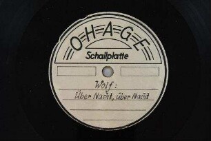 Über Nacht, über Nacht / [Musik: Hugo] Wolf. [Text: Julius Karl Reinhold Sturm]