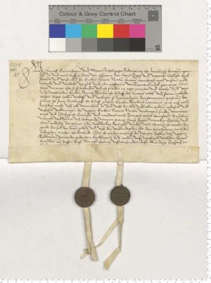 Die Ratsmannen Hinr. Gronehagen und Meyne Schellepeper bezeugen, dass die beiden Kirchgeschwornen von St. Nicolai für 20 Mark eine Rente von 1 Mark verkaufen.