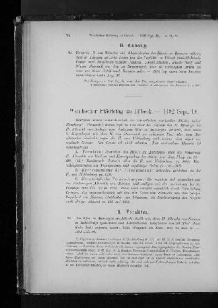 Wendischer Städtetag zu Lübeck. - 1492 Sept. 19.