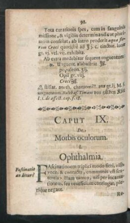 Caput IX. De Morbis oculorum.