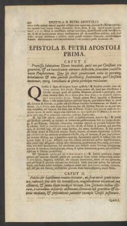 Epistola B. Petri Apostoli Prima.