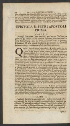Epistola B. Petri Apostoli Prima.