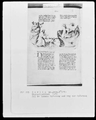 Historienbibel des Alten Testaments — Isaaks Opferung und Weg zur Opferung, Folio 6verso