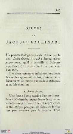 Oeuvre de Jacques Gallinari