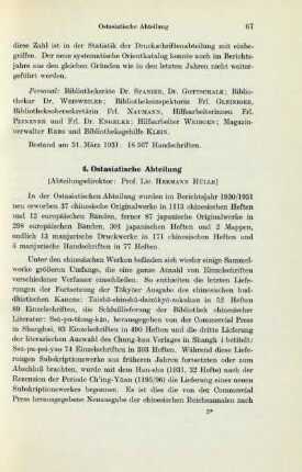 6. Ostasiatische Abteilung