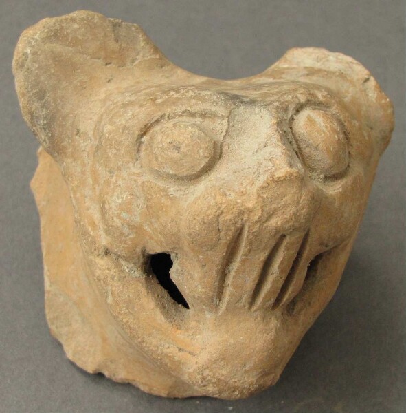 Animal head made of clay