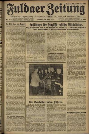 Erste Ausgabe vom Sonntag, den 25. November 1934.