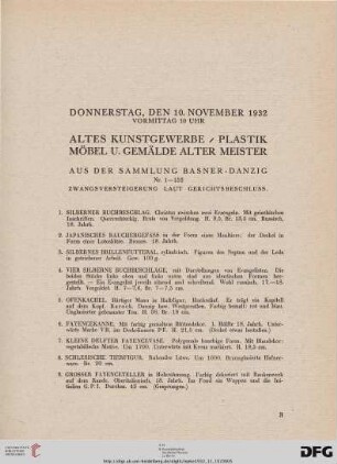 Altes Kunstgewerbe (Nr. 1-114)