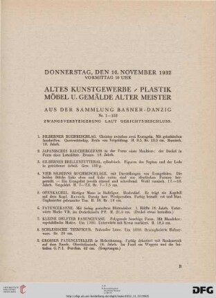 Altes Kunstgewerbe (Nr. 1-114)