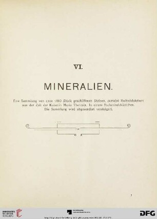 VI. Mineralien