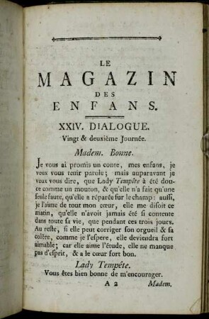 XXIV. Dialogue. Vingt & deuxième Journée.