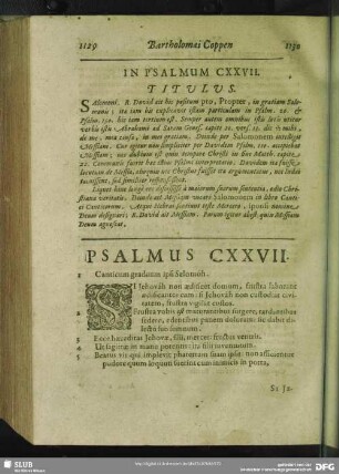In Psalmum CXXVII.[i.e. CXXVI.] Psalmus CXXVII.[i.e. CXXVI.]