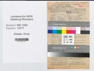 Entnazifizierung Ernst Dresler, geb. 30.03.1889 (Geschaeftsfuehrer)