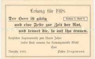 Karte mit religiöser Jahreslosung