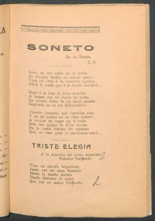 Triste elegía : [Quintillas]. - A la memoria del poeta argentino Federico Curlando