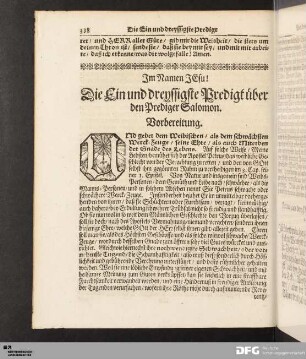 Die Ein und dreyssigste Predigt über den Prediger Salomon.