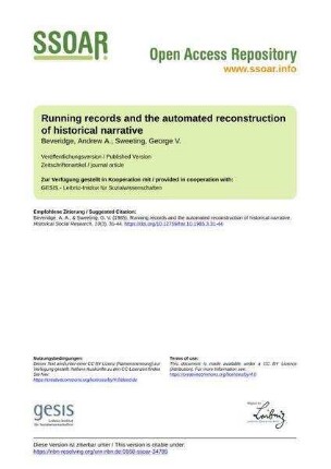 Running records and the automated reconstruction of historical narrative