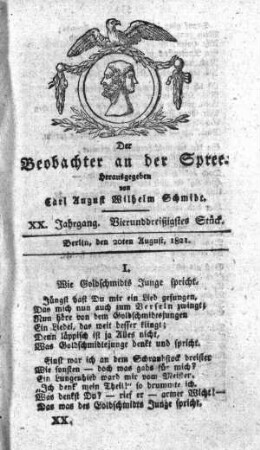 34. Stueck, 20. August 1821