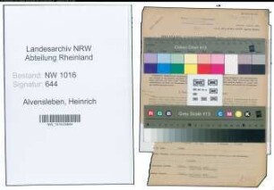 Entnazifizierung Heinrich Alvensleben , geb. 25.01.1903 (Lagerverwalter)