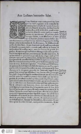 Epistre aux Lectevrs
