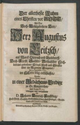 Der allerbeste Ruhm eines Christen vor Gott