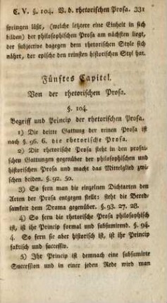 Fünftes Capitel. Von der rhetorischen Prosa