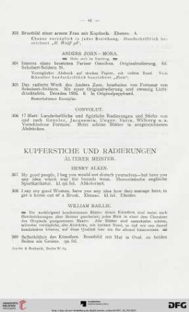 Kupferstiche und Radierungen Älterer Meister (Nr. 307-353)