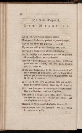 Drittes Kapitel. Vom Wahnsinn.